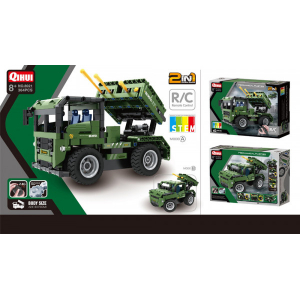 Конструктор на шасси - 2 в 1 военный грузовик/джип QiHu QH8021 (364 детали), 2.4Ghz